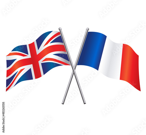 UK and France flags crossed