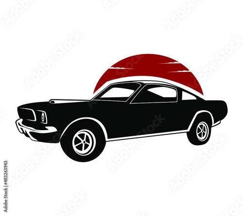 фотография isolated american muscle car illustration vector