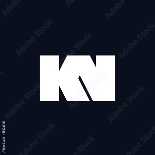 KN Lowercase Letter Initial Icon Logo Design Vector Illustration
