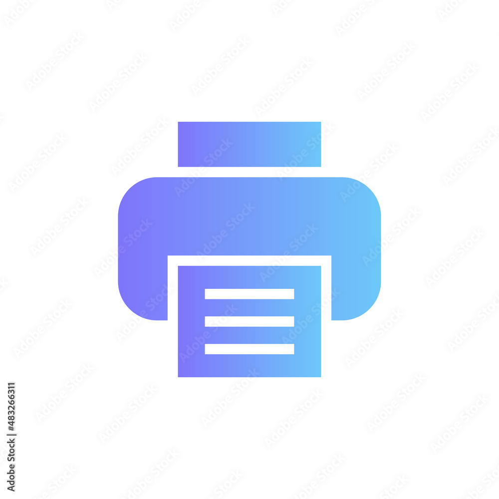 Printer vector icon with gradient Printer vector icon with gradient
