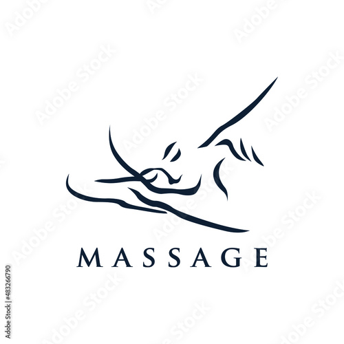 Massage Logo Vector Template, Design element for logo, poster, card, banner, emblem, t shirt. Vector illustration