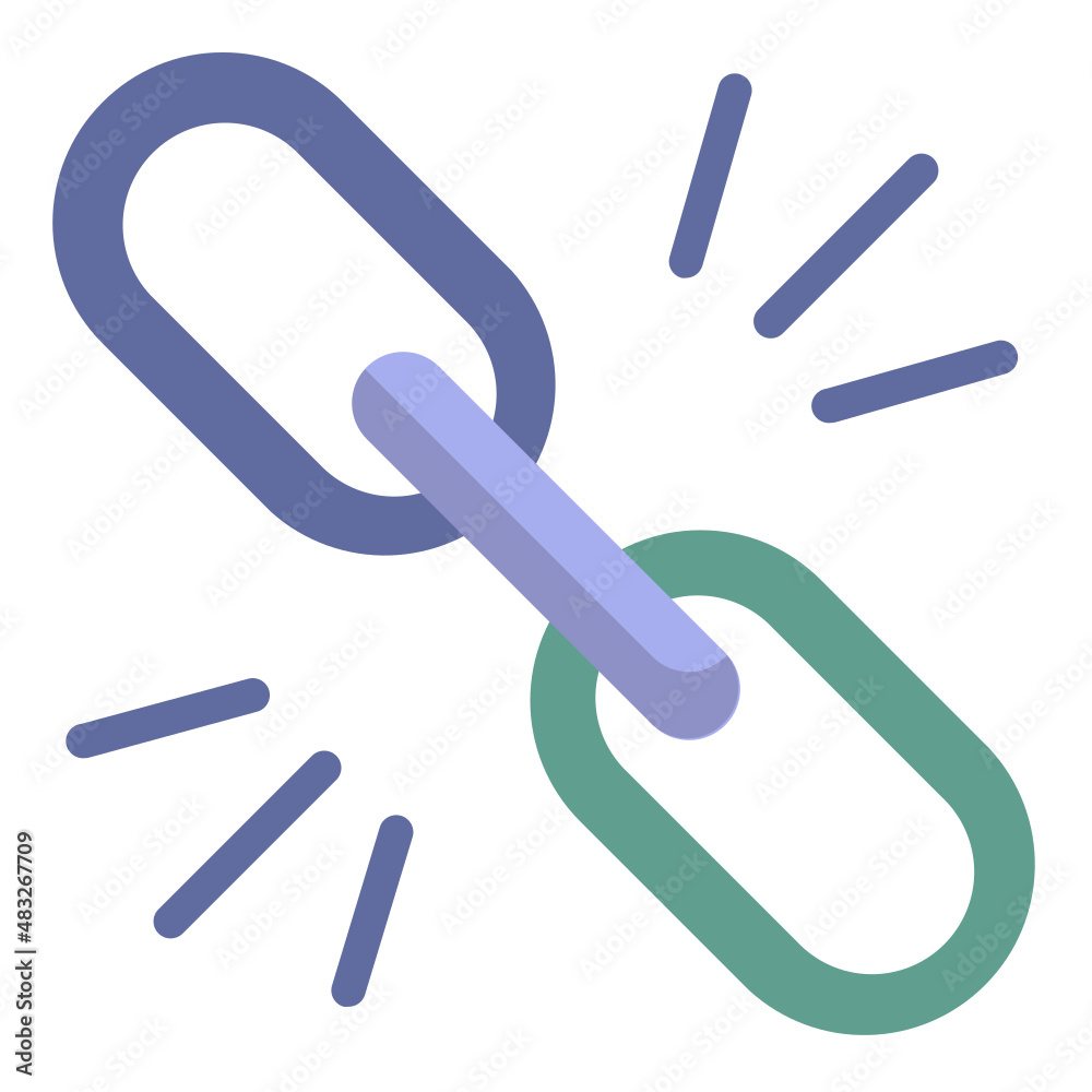 Vector link flat icon, link and connection 64x64 Pixel, white background Vector link flat icon, link and connection 64x64 Pixel, white background