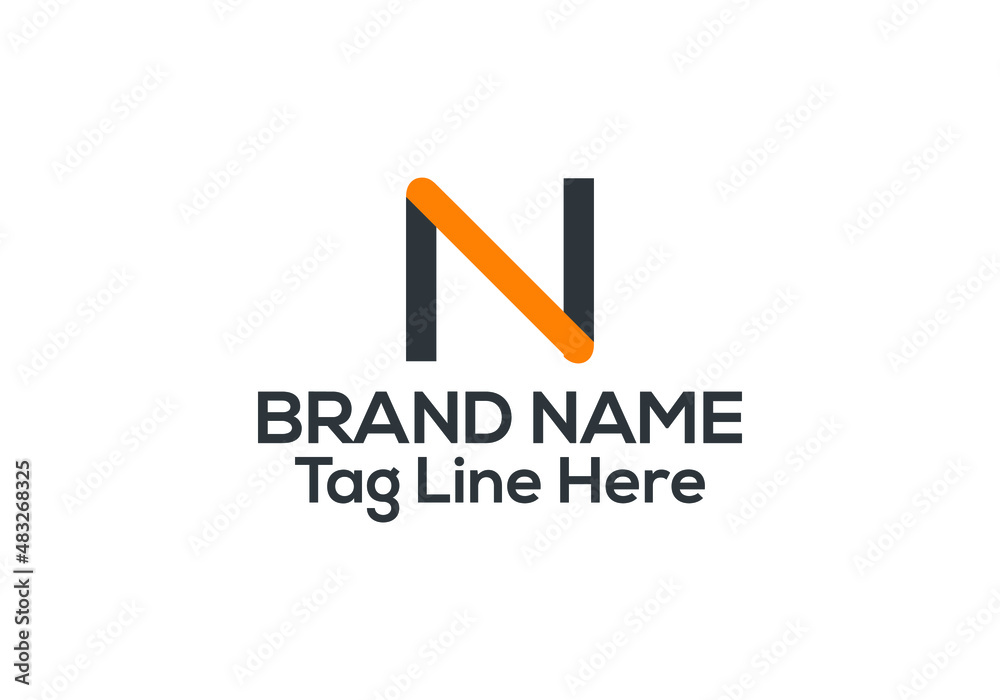 N letter logo design and N minimalist logo design