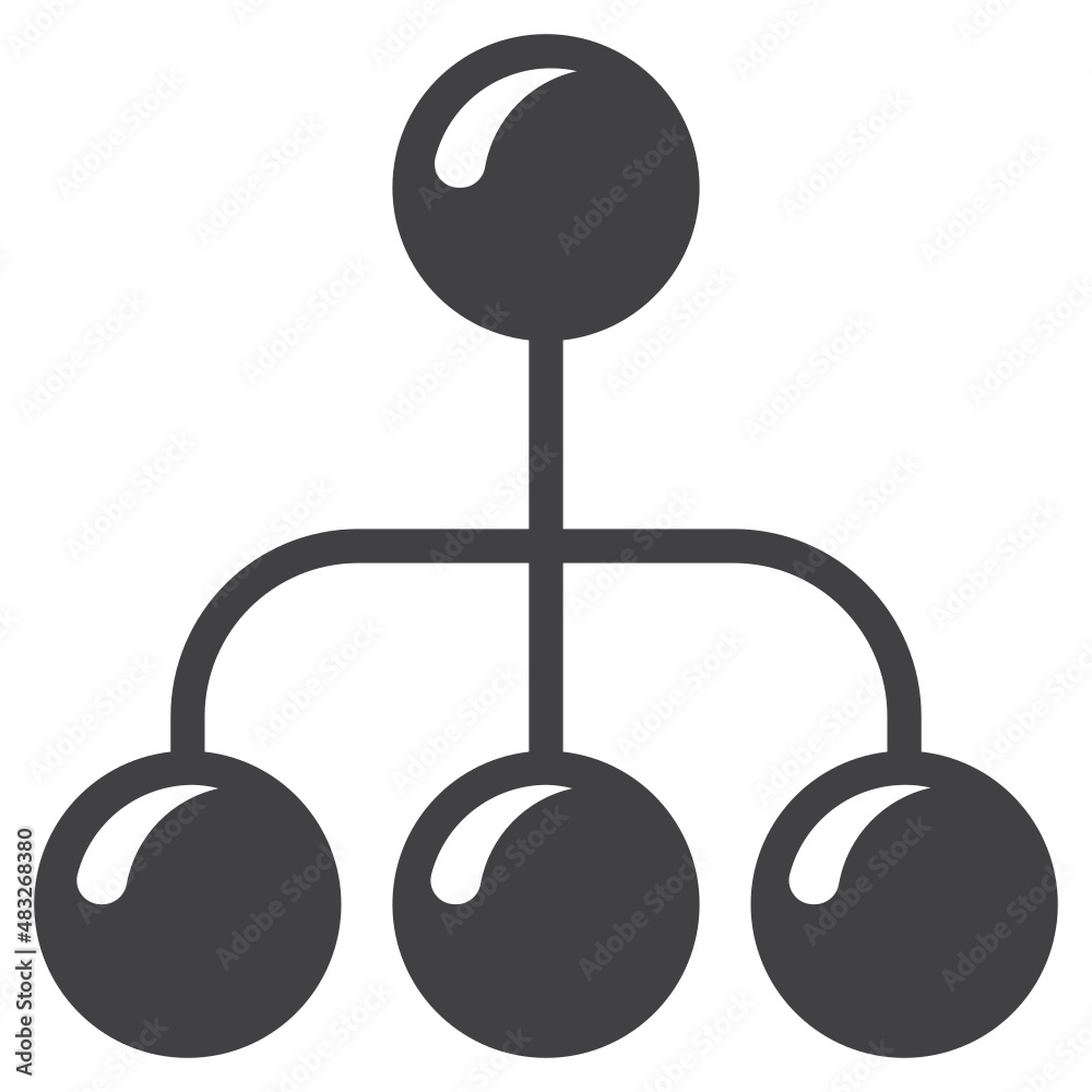 Vector branch solid icon, Network and branch 64x64 Pixel, white background Vector branch solid icon, Network and branch 64x64 Pixel, white background