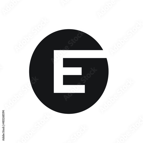 Letter E Monogram Logo Design, Creative Modern Icon E, Black and White