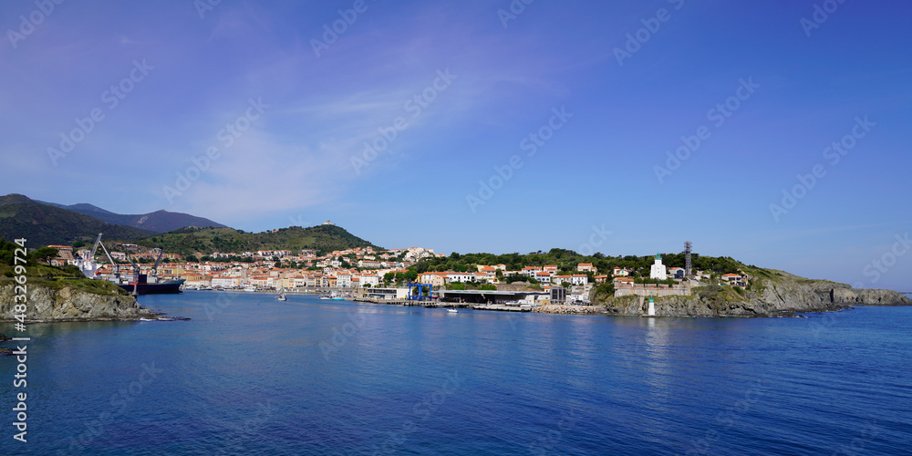 bay site sea mediterranean at Port-Vendres in french Occitanie south france