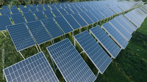 Photovoltaic power generation and blue sky and clouds 01