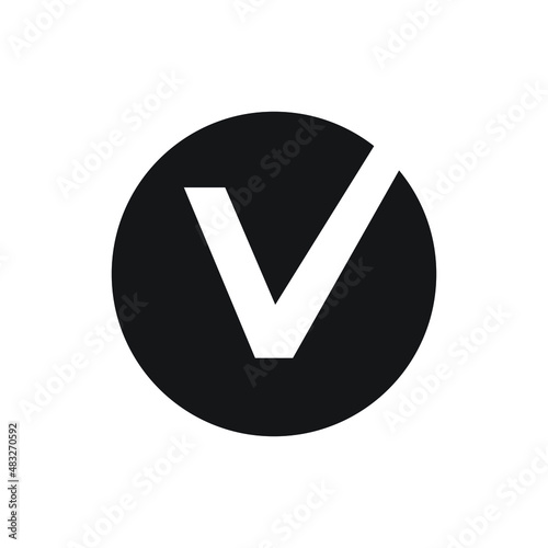 Letter V Monogram Logo Design, Creative Modern Icon V, Black and White
