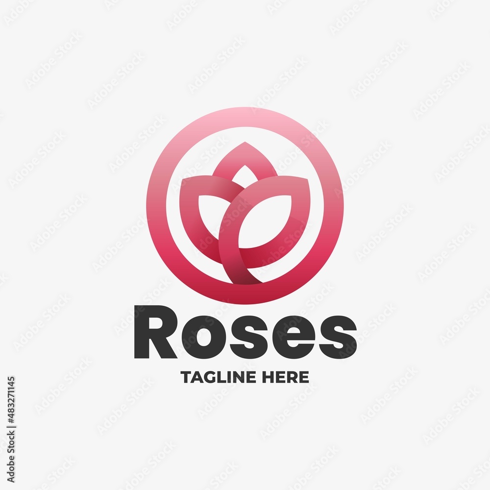 Vector Logo Illustration Rose Line Art Style. Vector Logo Illustration Rose Line Art Style.