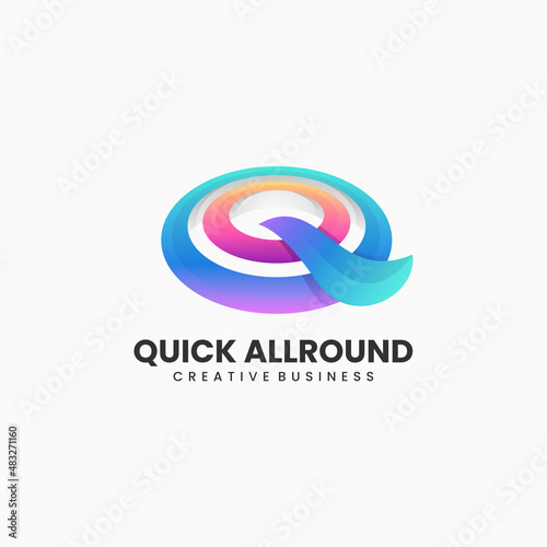 Vector Logo Illustration Letter Q Gradient Colorful Logo