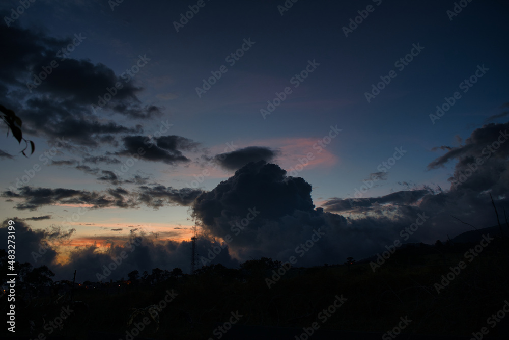 sunset over the mountains