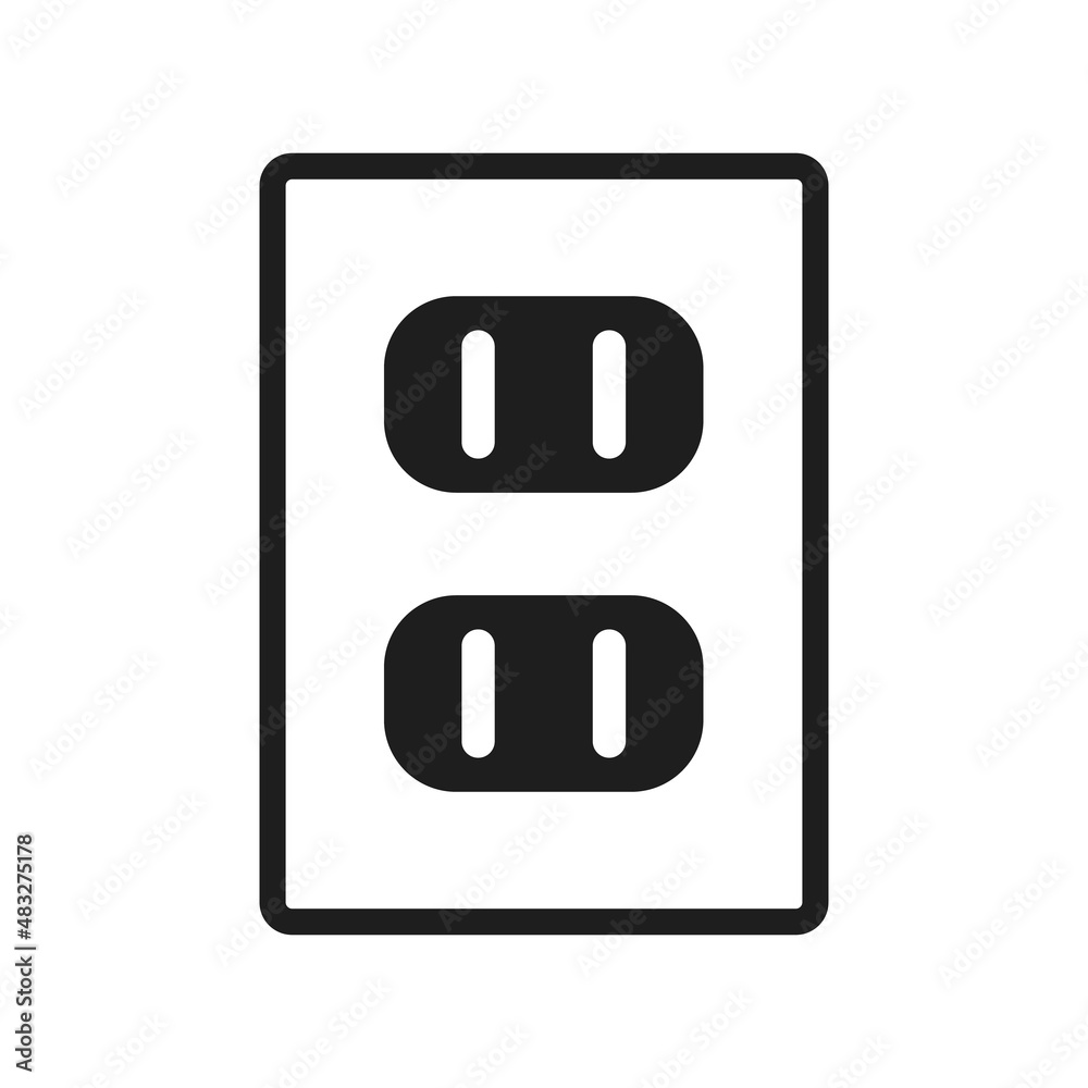 A simple power icon. An electrical outlet. Vector. A simple power icon. An electrical outlet. Vector.