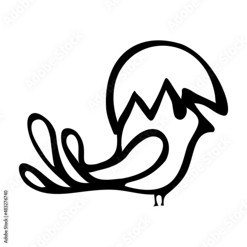Bird cute cartoon hand drawn vector doodle illustration