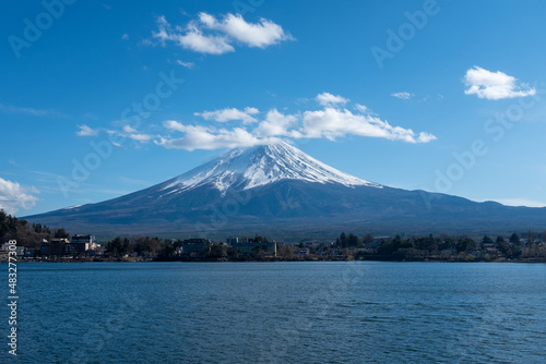 河口湖と富士山