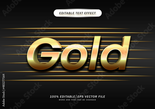 Gold text style effect. Luxury style font editable text effect