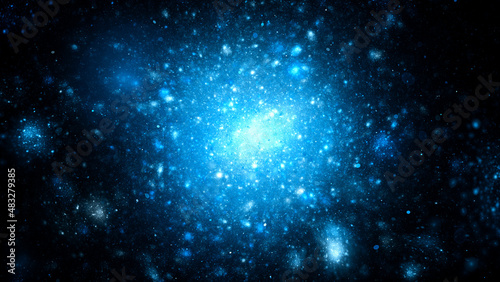 Blue glowing global cluster background