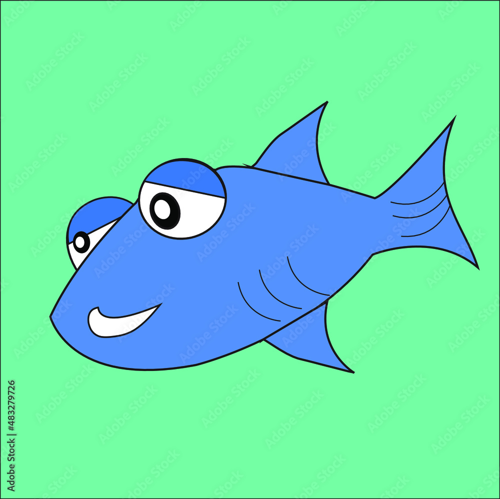 this fish is so cute isolated on green this fish is so cute isolated on green