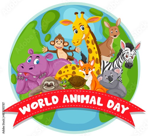 World Animal Day poster with wild animals