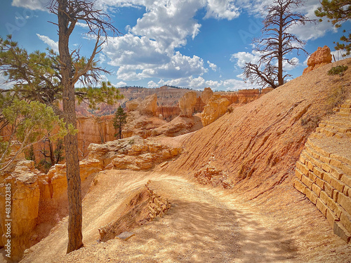 Hiking deep into Bryce Canyon and looking up adds wonderment to the natural beauty surrounding this traveler