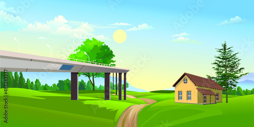 rural house developing with bridge indian rural side 