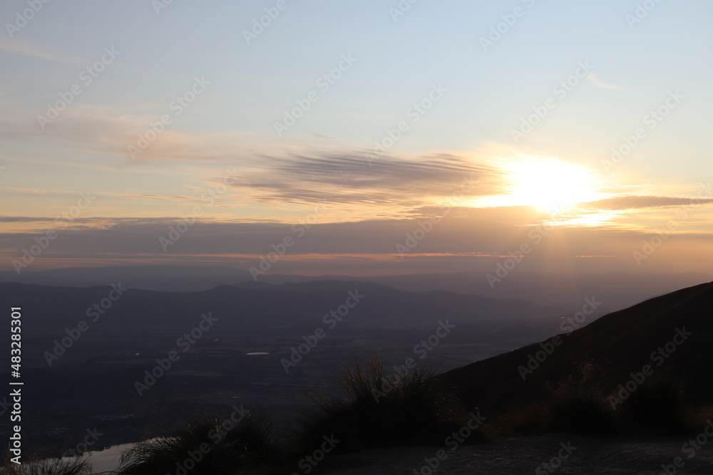 Beautiful sunrise, shot from Roys Peak, New Zealand