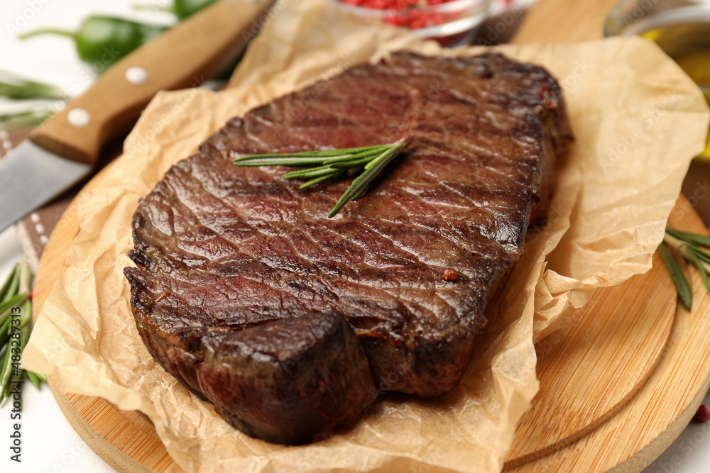 Concept of tasty food with beef steak, close up Concept of tasty food with beef steak, close up