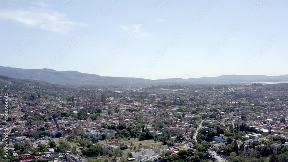 Aerial: scenic morning int the city of San Miguel de Allende, Mexico. Drone view Aerial: scenic morning int the city of San Miguel de Allende, Mexico. Drone view