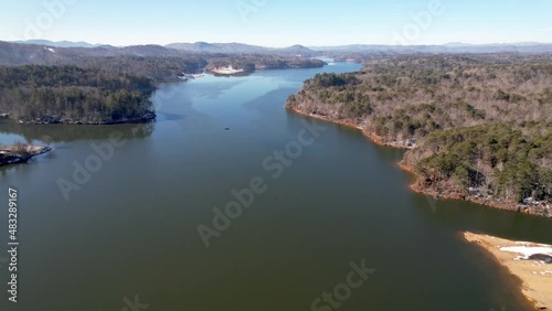 Kerr Scott Dam and Reservoir in Wilkes County NC, Near Wilkesboro North Carolina, NC Aerial photo