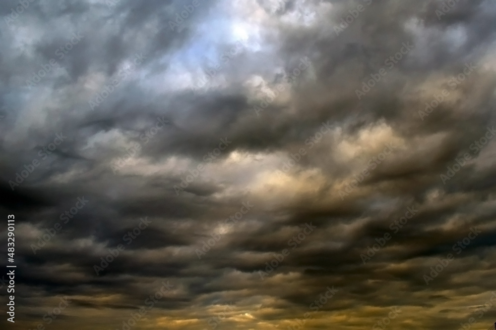 Storm clouds background.  Dramatic sky with dark clouds background. 