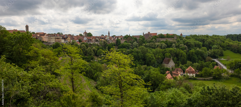 Rothenburg ob der Tauber city side on view