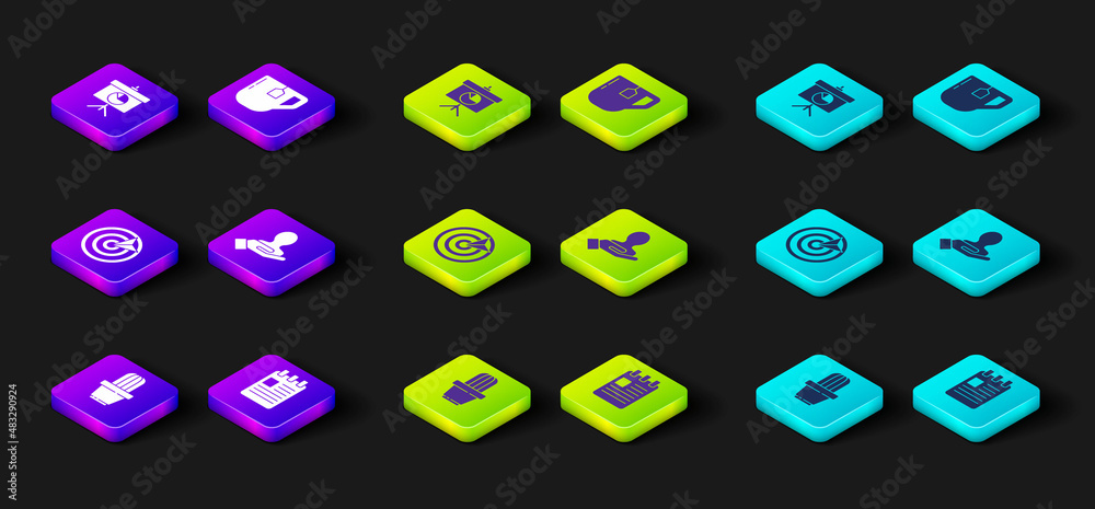 Set Cactus and succulent in pot, Spiral notebook, Target sport, Hand for search people, Cup of tea with tea bag and Chalkboard diagram icon. Vector Set Cactus and succulent in pot, Spiral notebook, Target sport, Hand for search people, Cup of tea with tea bag and Chalkboard diagram icon. Vector