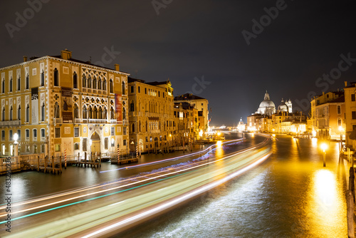 Venice grand canal by night long exposure 