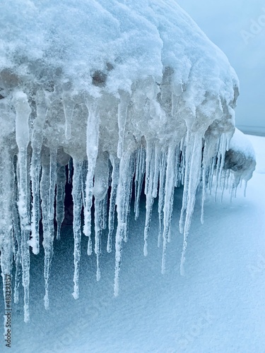 icicles on the coast of the Baltic Sea