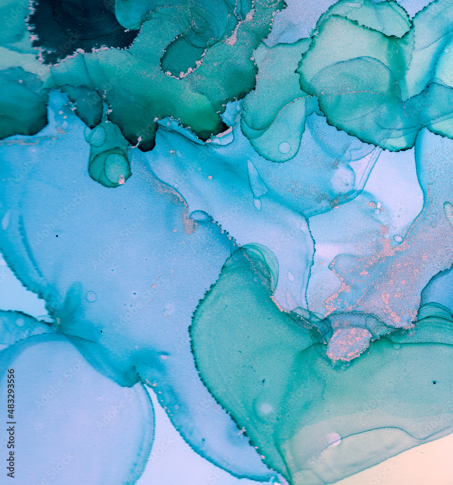 Alcohol Ink Texture. Oil Fluid Elegant Design.