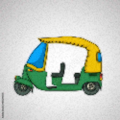 Pixel art tuk tuk icon
