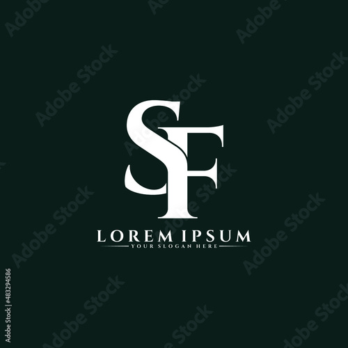Letter SF luxury logo design vector