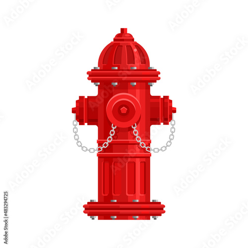 Fire Hydrant. Vector flat illustration isolated on white background.