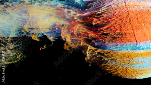 Colorful ink in water abstract.