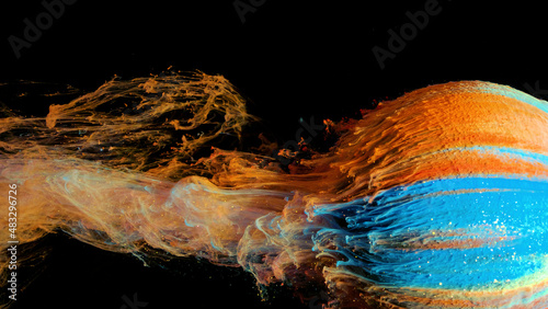 Colorful ink in water abstract.