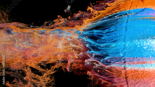 Colorful ink in water abstract.
