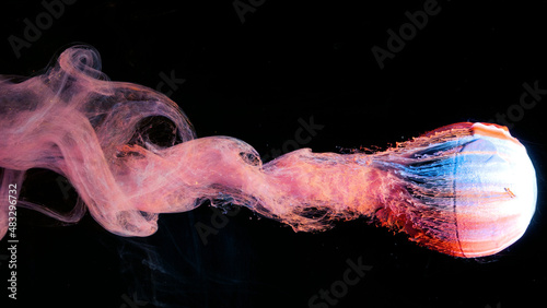 Colorful ink in water abstract.