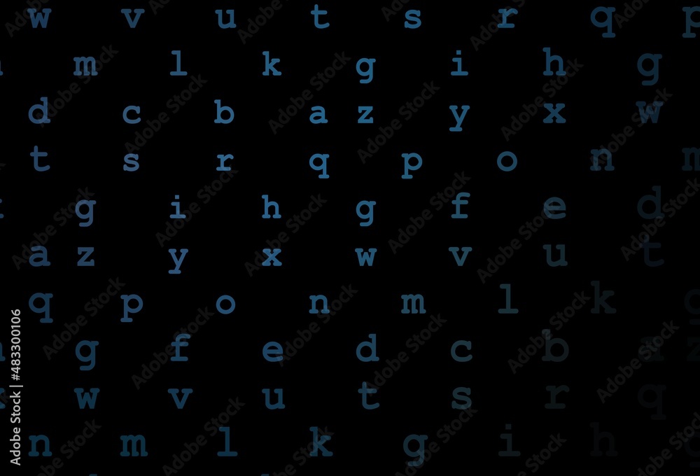 Dark blue vector template with isolated letters. Dark blue vector template with isolated letters.