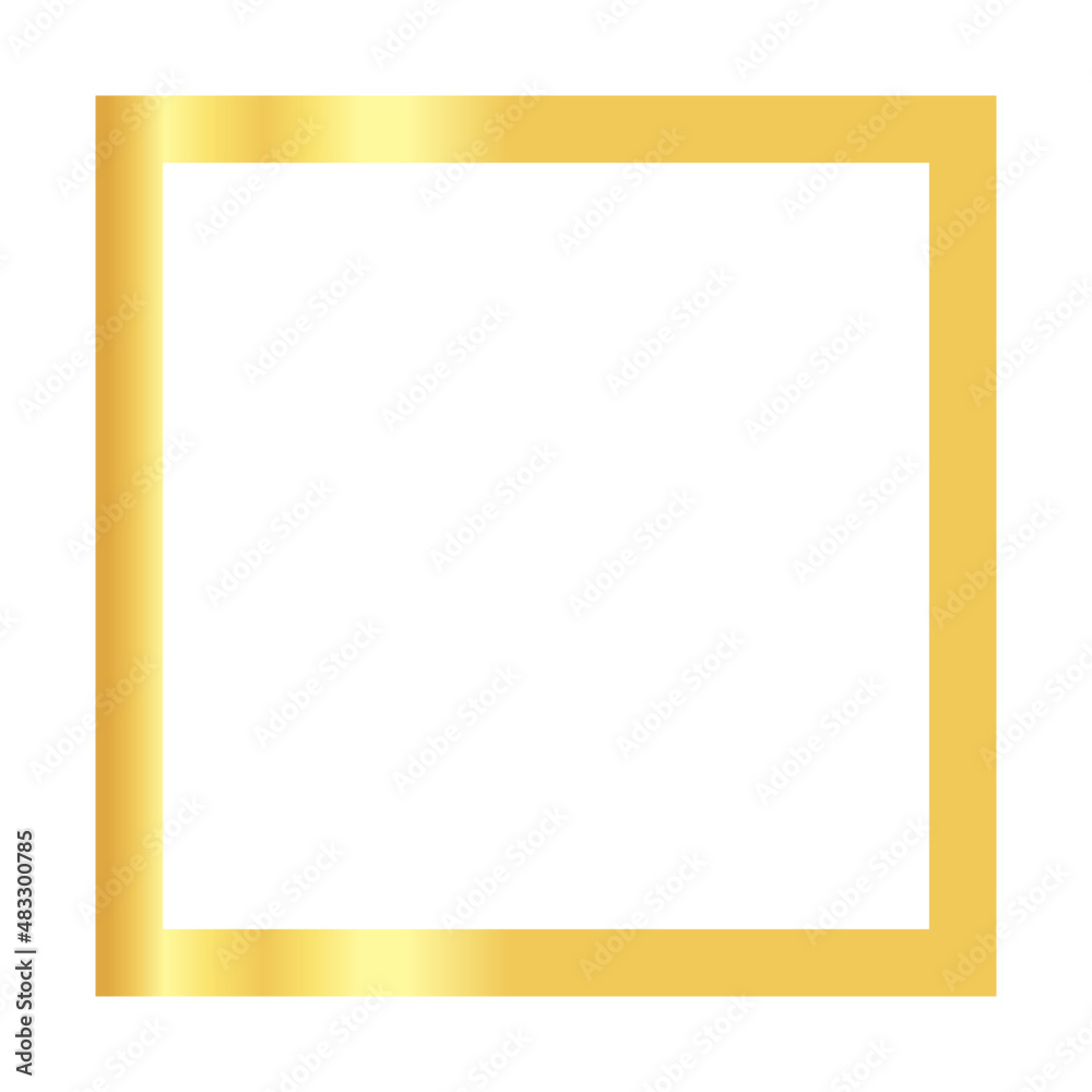 Glowing Gold squared frame. Vector illustration of a tick golden frame Glowing Gold squared frame. Vector illustration of a tick golden frame
