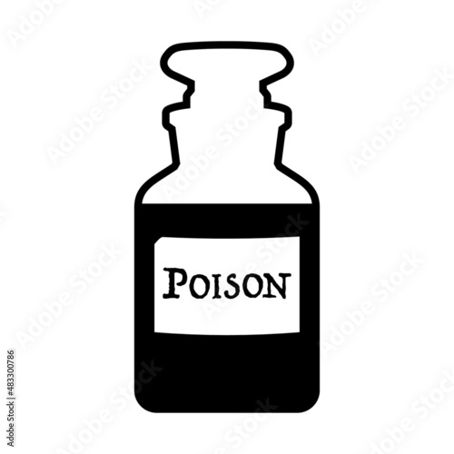Poison bottle black silhouette simple vector icon isolated
