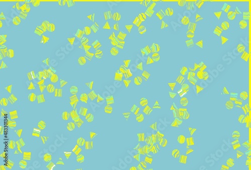 Light Green, Yellow vector template with crystals, circles, squares. © Dmitry