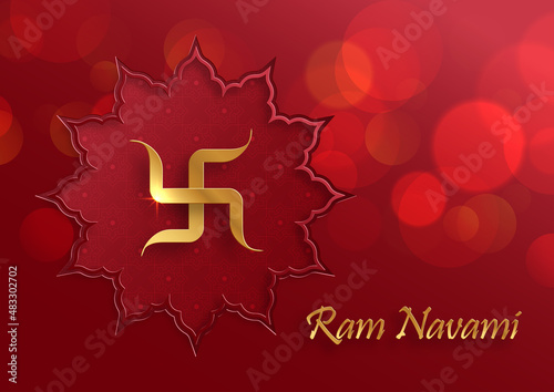 Ram Navami celebration , the Rama Lord festival on colro background