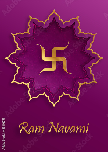 Ram Navami celebration , the Rama Lord festival on colro background