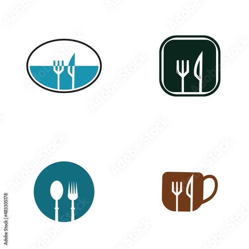 fork and spoon restaurant logo vector template