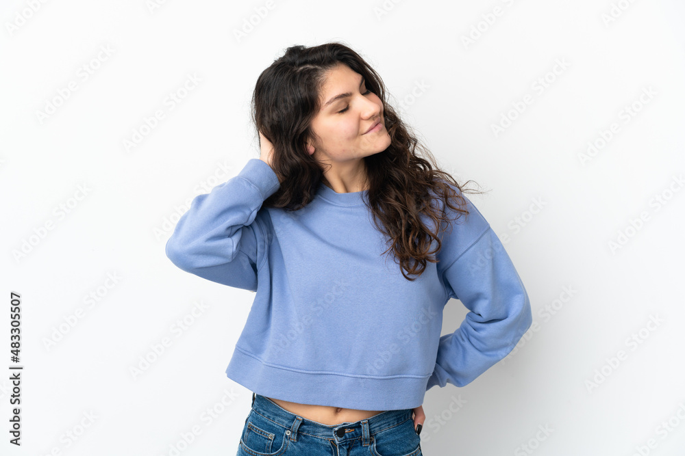 Teenager Russian girl isolated on white background thinking an idea Teenager Russian girl isolated on white background thinking an idea