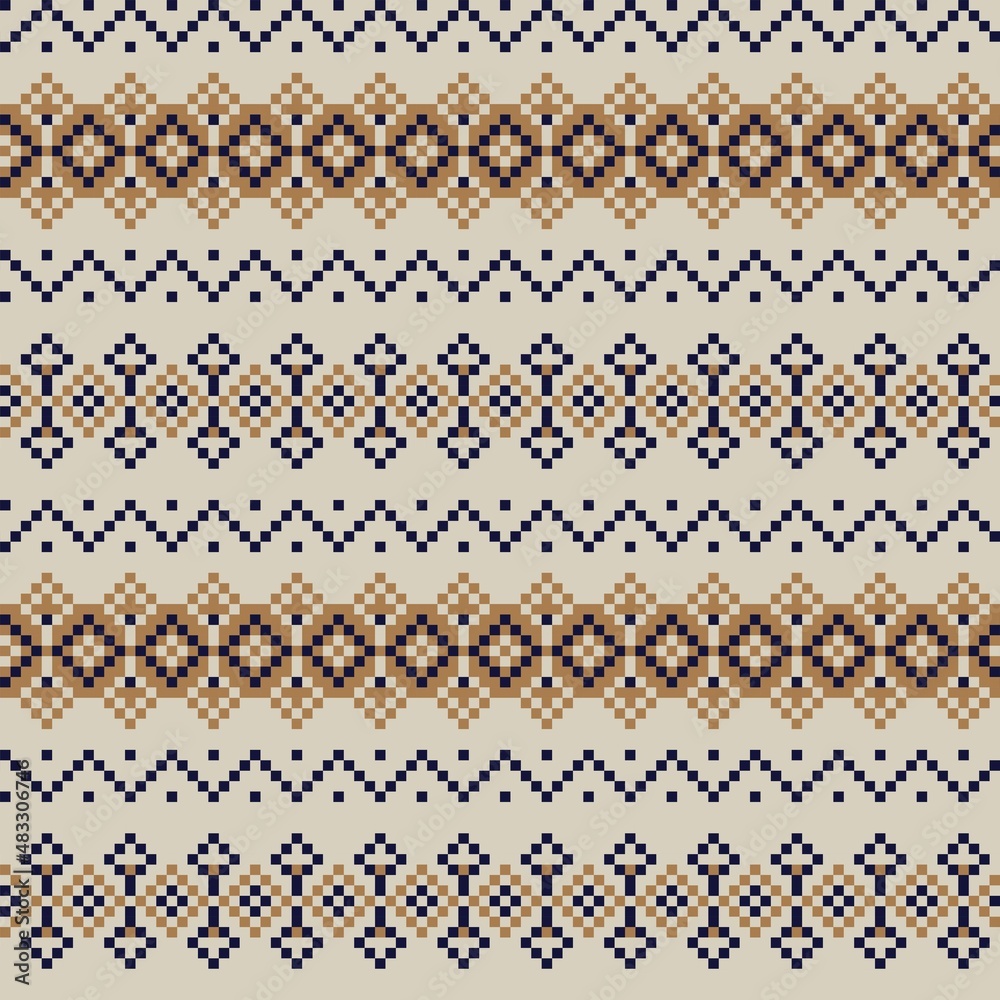 Christmas Fair Isle Seamless Pattern Design - Christmas fair isle pattern design for fashion textiles, knitwear and graphics